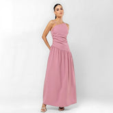 Vestido Longo de Festa Elegante Rosa Carina